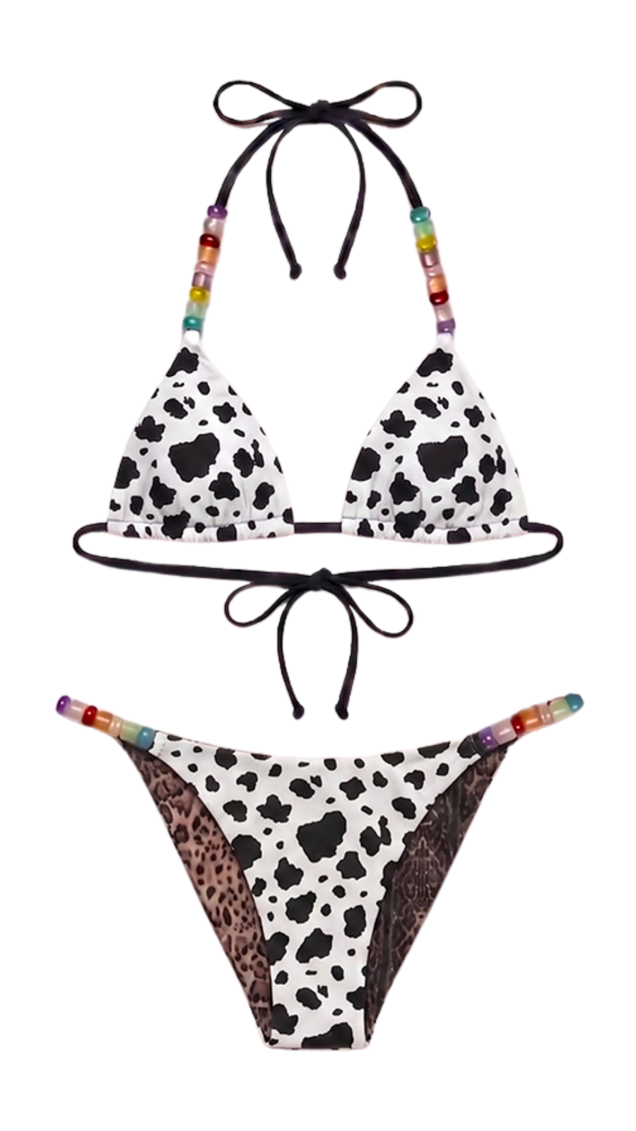 Lola Bikini Set · Wild Side · Vista frontale · Sliding triangle animalier reversibile