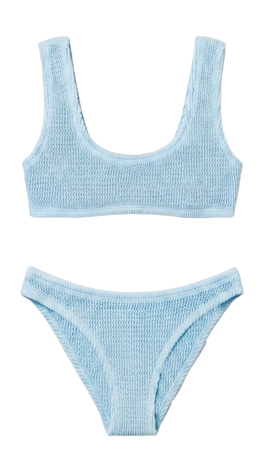 Frida Knit Top · Powder Blue · Vista frontale · Bralette scollo quadrato Y2K